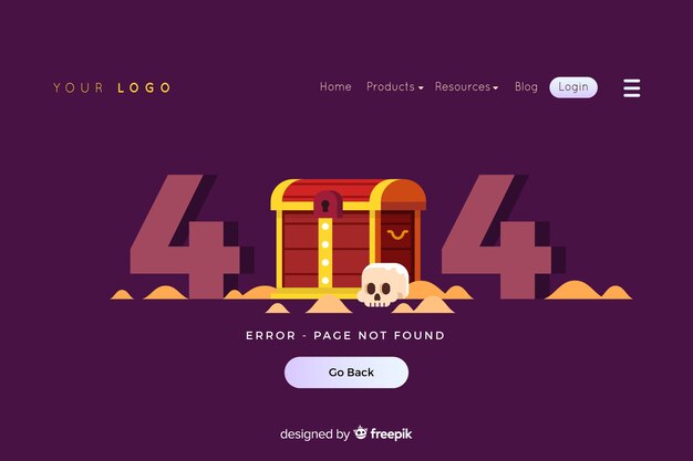 Error 404 concept for landing page