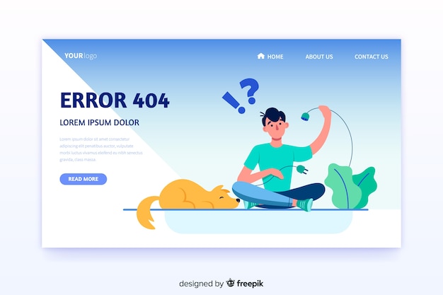 Error 404 concept for landing page