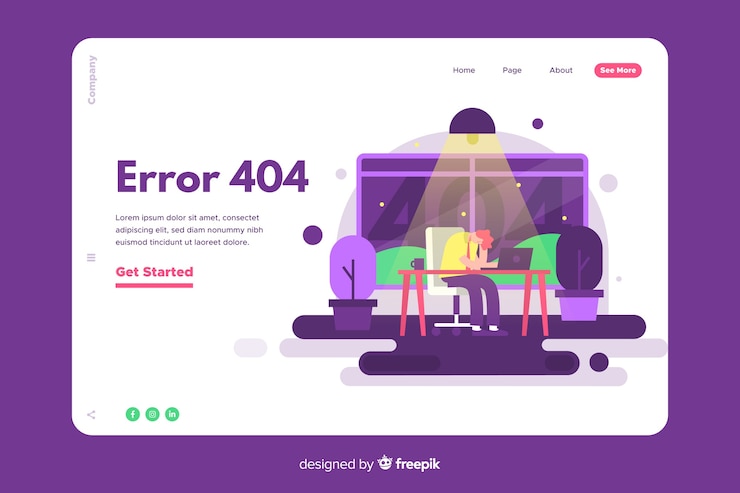 Бесплатный Вектор ошибка 404 концепция целевой страницы