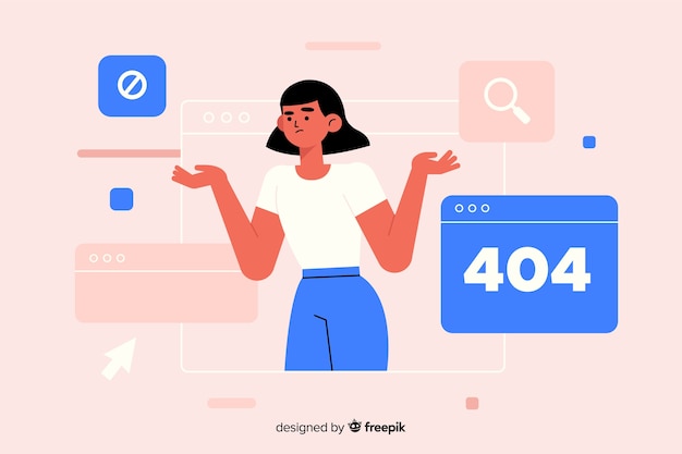 Free vector error 404 concept for landing page