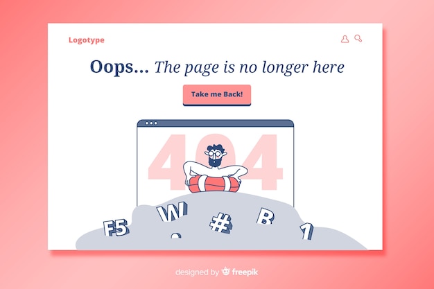 Error 404 concept for landing page