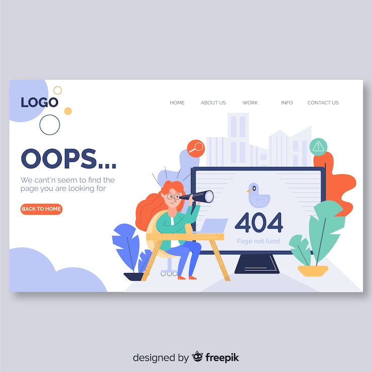 Free Vector error 404 concept for landing page