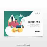 Free vector error 404 concept for landing page