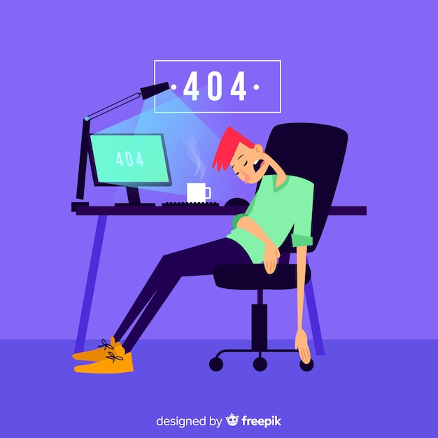 Error 404 concept for landing page