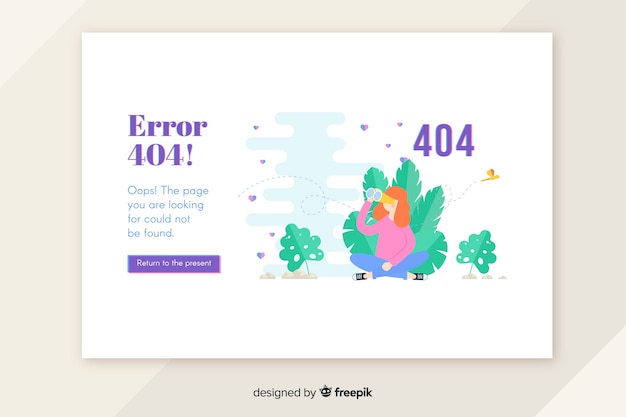 Error 404 concept for landing page