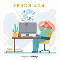 Free vector error 404 concept for landing page