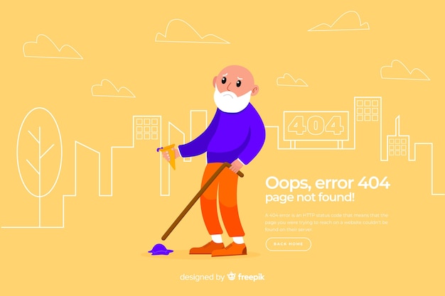 Free vector error 404 concept for landing page