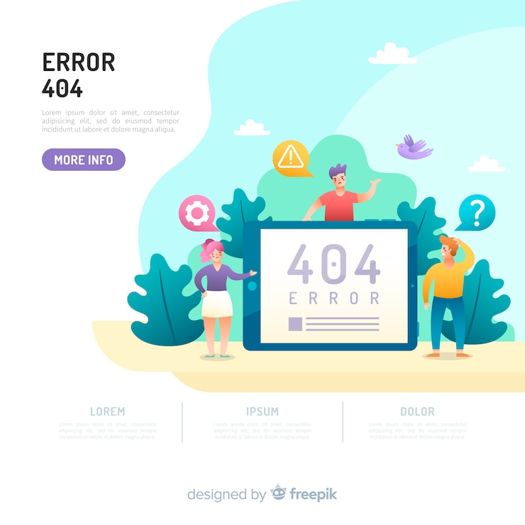 Free Vector error 404 concept for landing page