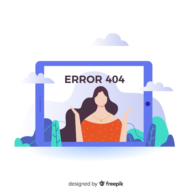 Error 404 concept for landing page