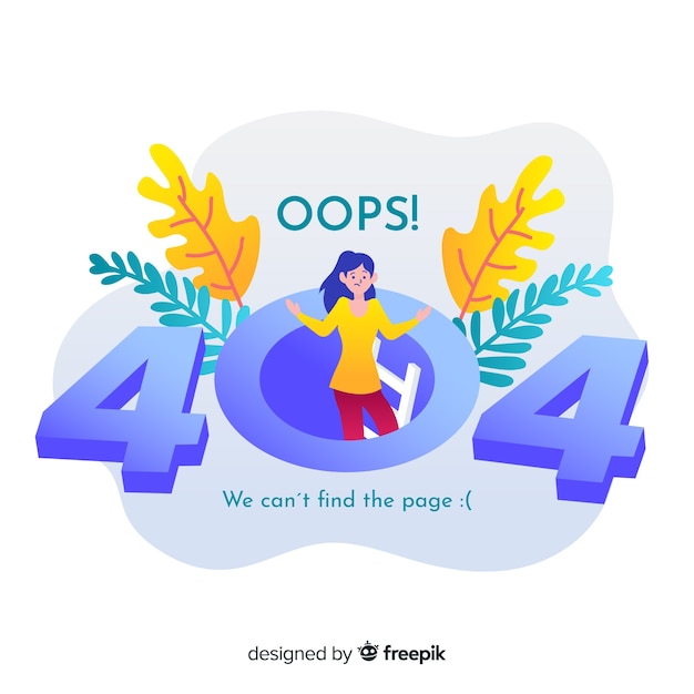 Free vector error 404 concept for landing page