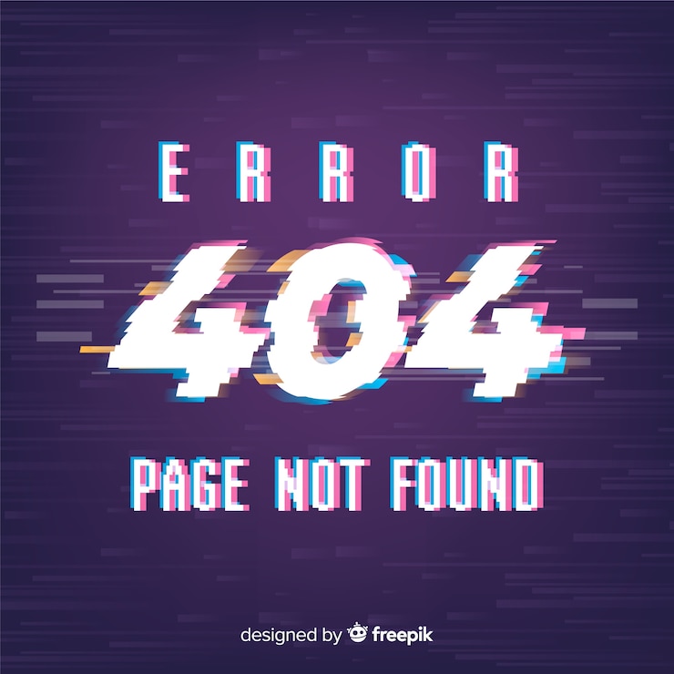 Free Vector error 404 glitch background