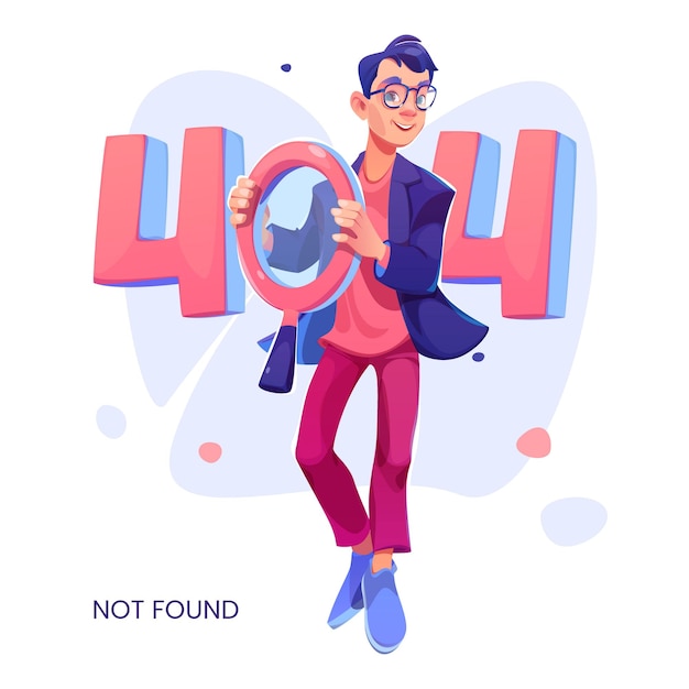 Free vector error 404 page not found concept with cartoon man