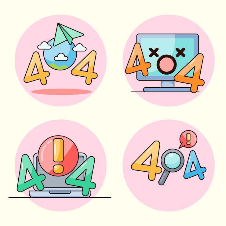 Free Vector error 404 page not found vector flat illustration isolated cartoon for presentation infographic website apps and other uses