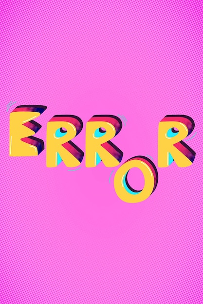 Free vector error funky text word typography vector