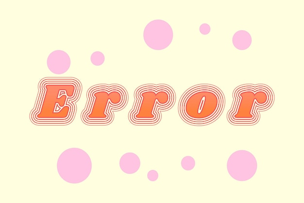 Error retro font typography vector