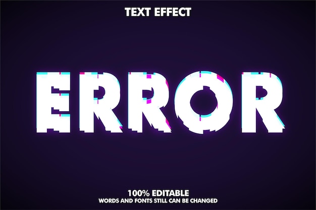 Error text effect glitch text style