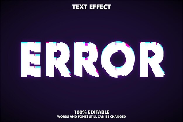Error text effect glitch text style