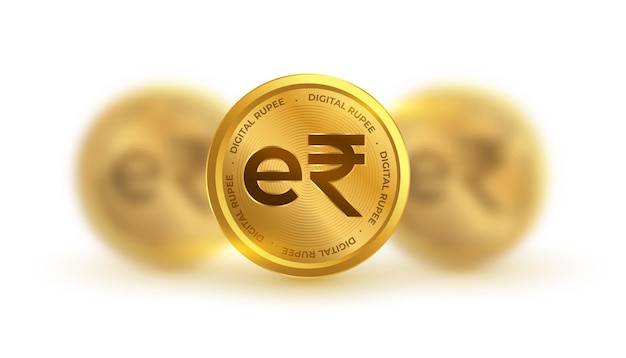 Free vector erupi erupee digital coin virtual currency background
