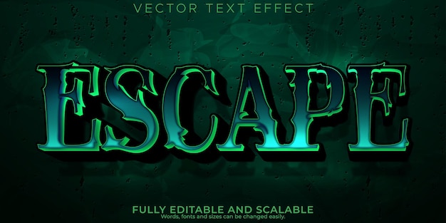 Free vector escape text effect editable crime and jail text style