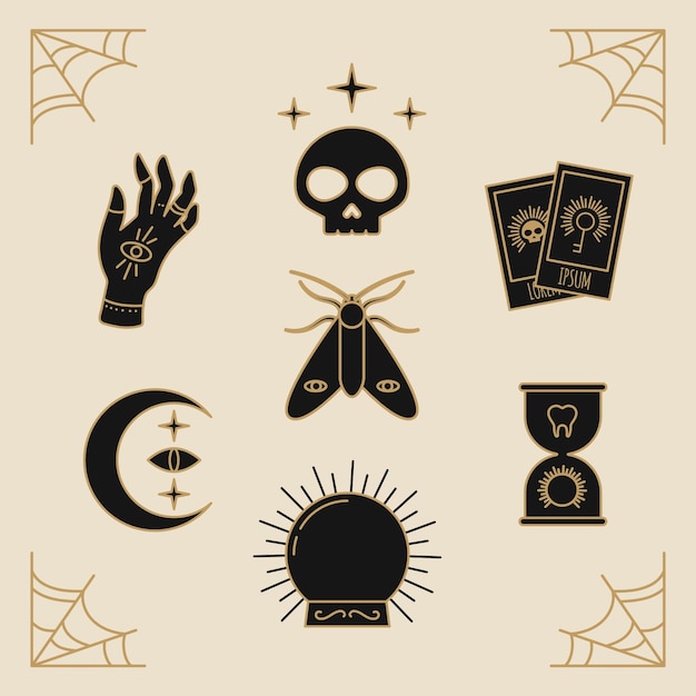 Free vector esoteric elements collection