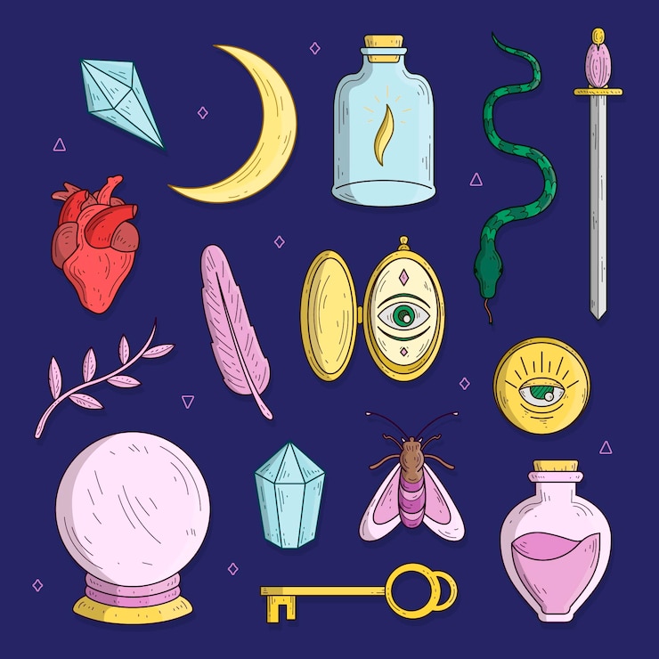 Free Vector esoteric elements collection