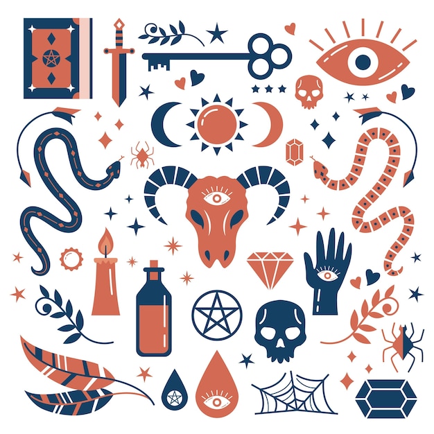 Free vector esoteric elements collection