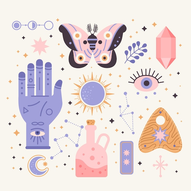 Free vector esoteric elements collection