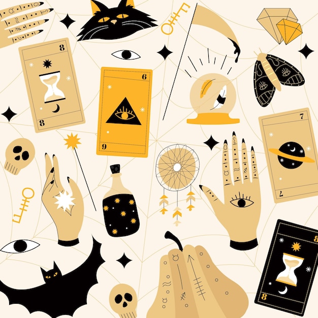 Free vector esoteric elements collection