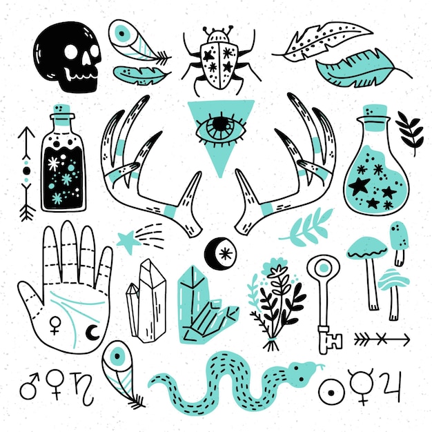 Free vector esoteric elements collection