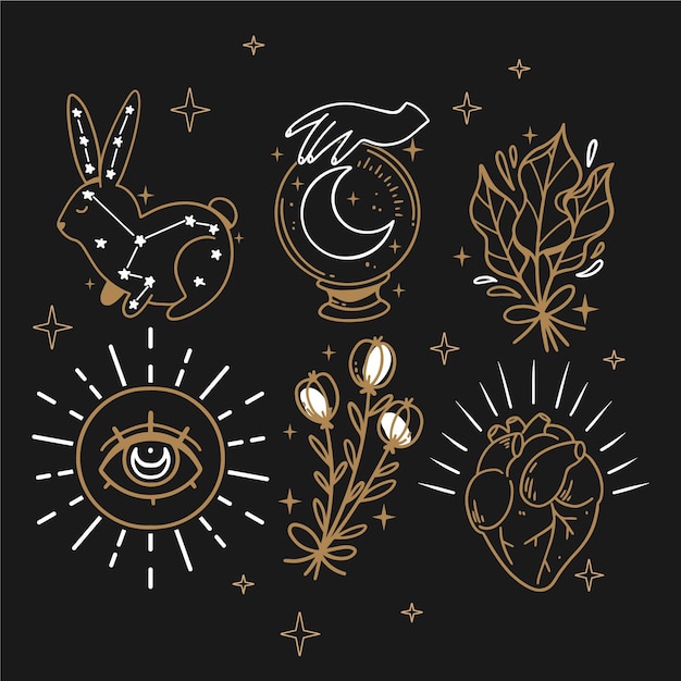 Free vector esoteric elements collection