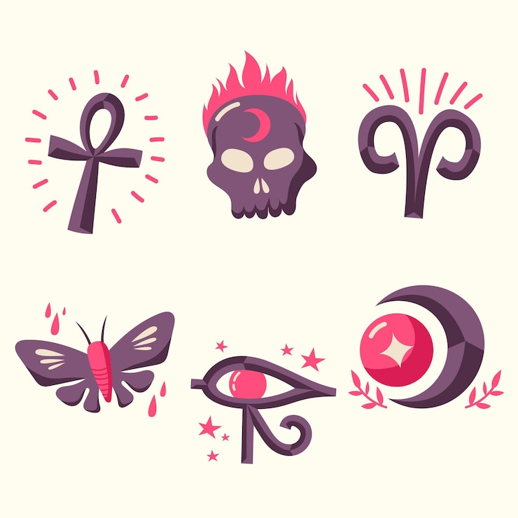 Free Vector esoteric elements concept illustration pack