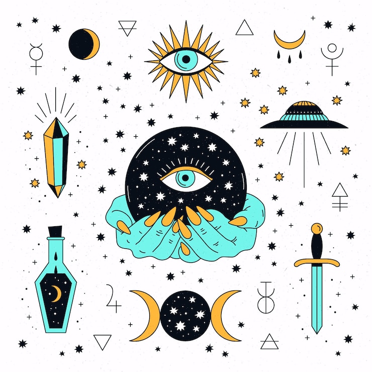 Free Vector esoteric elements concept