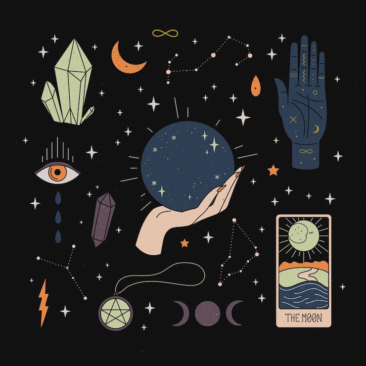 Free Vector esoteric elements concept
