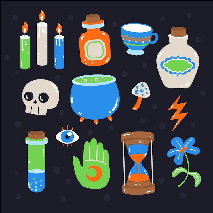 Free Vector esoteric elements set