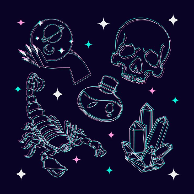 Free Vector esoteric mystical elements concept