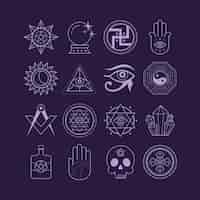 Free vector esoteric mystical elements