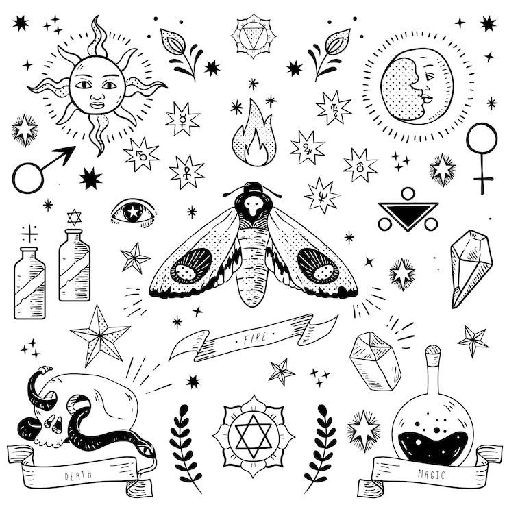 Free Vector esoteric mystical elements