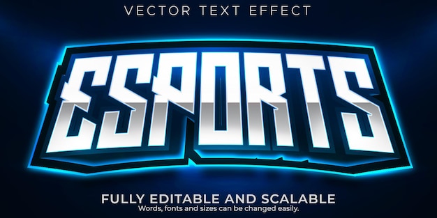 Esport gamer editable text effect, rgb and neon text style Free Vector