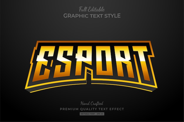 Esport gold editable text style effect