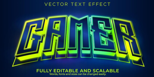 Free vector esport text effect editable game and sport text style