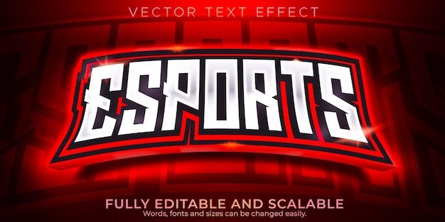 Esport 텍스트 효과, 편집 가능한 게이머 및 네온 텍스트 스타일