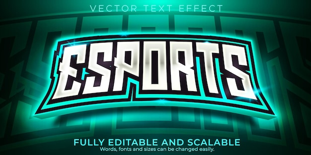 Esport text effect, editable gamer and neon text style