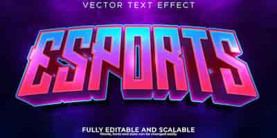 Free vector esports text effect editable gamer and stream text style