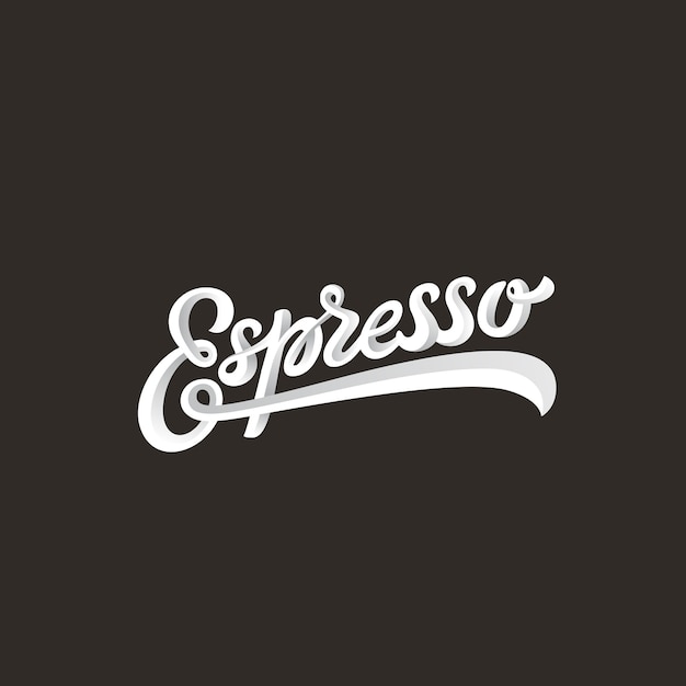 Espresso lettering calligraphic vintage design  composition