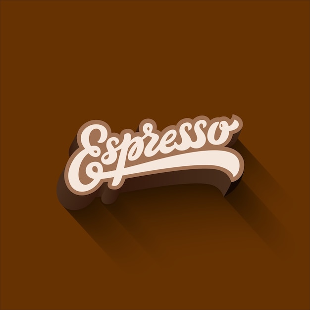 Espresso Lettering Calligraphic vintage design composition