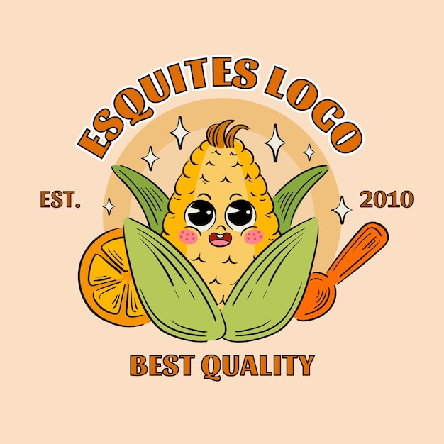 無料ベクター esquites ロゴ デザイン テンプレート