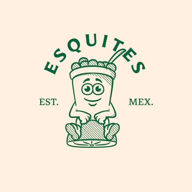 무료 벡터 esquites 로고 디자인 템플릿