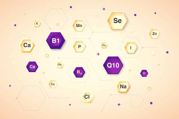 Vettore gratuito collezione essenziale di vitamine e minerali