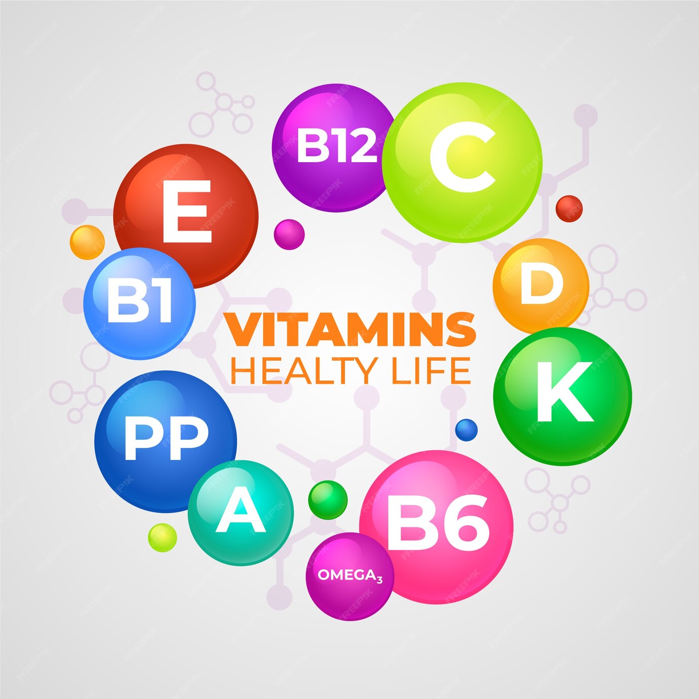 Free Vector | Essential vitamin and mineral complex