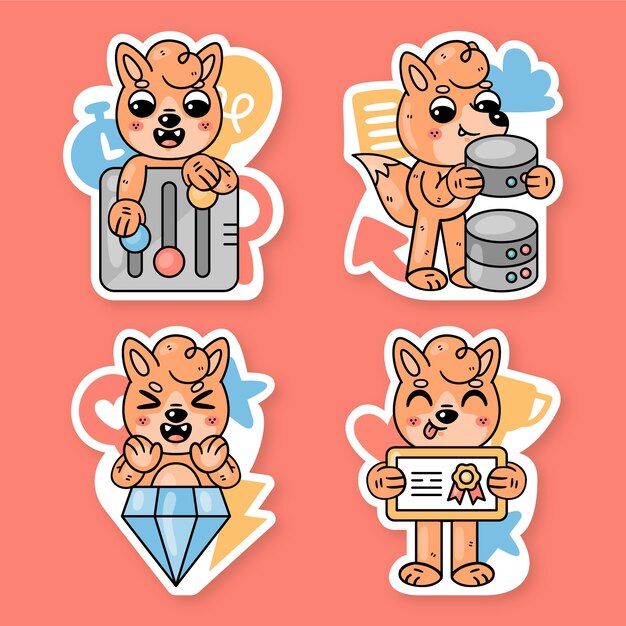 Essentials stickers collection with fred the fox